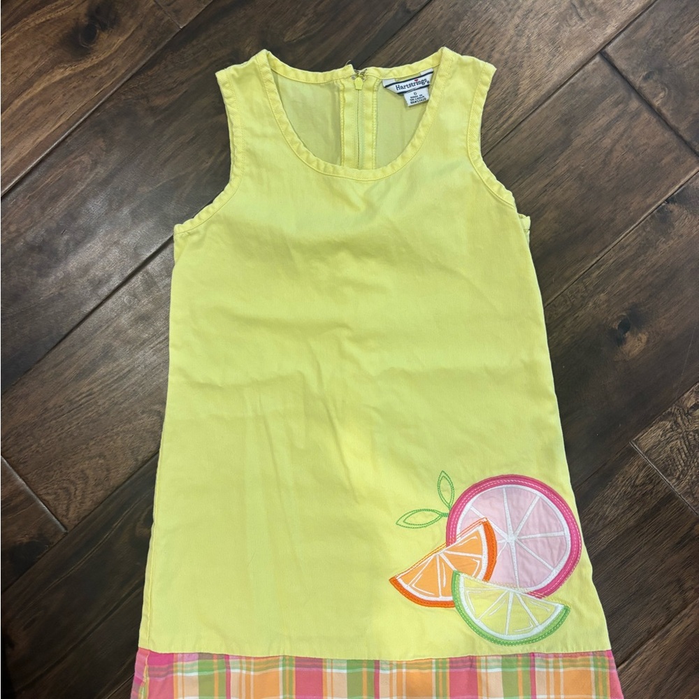 Hartstrings Yellow Girls Sleeveless Dress with Back Zip